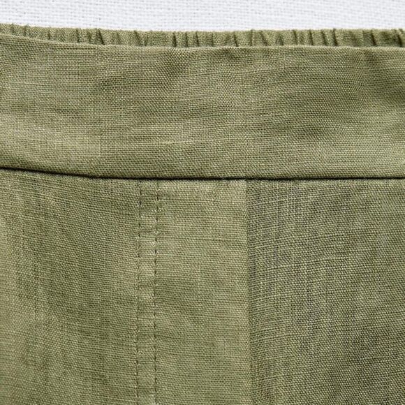 ZARA 100% LINEN STRAIGHT LEG PANTS - Picture 4 of 8